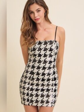 Houndstooth Bodycon Dress